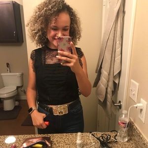 Zara Cropped Lace and Silk Top